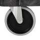 Close-up of the swivel castor on the Rubbermaid Standard Utility Cart