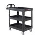 Rubbermaid BRUTE Heavy-Duty 3-Shelf Utility Cart - Medium - Black - 2196862