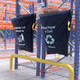 Blue General Waste & Mixed Paper& Card Racksacks Hung from the End of Warehouse Racking