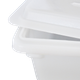Close-up of the corner a Cambro Poly Flat Lid that is Partially Lifted