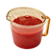 Cambro High Heat Splatter-Proof Cover Fitted to 1.9 Ltr High Heath Measuring Jug Filled with Passata