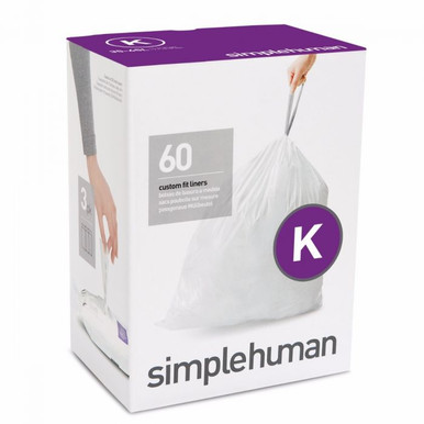 Simplehuman Code K Custom-Fit Trash Can Liner - 20 pk - White, 38