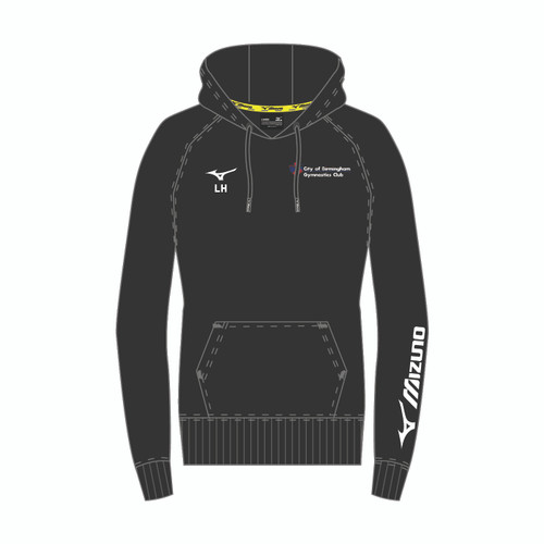 BIRMINGHAM GYMNASTICS - MIZUNO TERRY HOODIE WOMENS - BLACK
