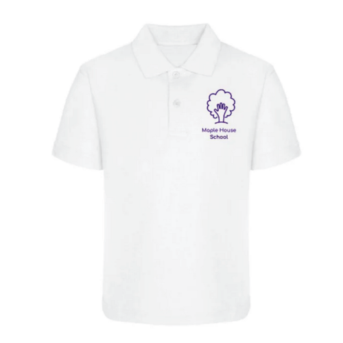 Maple House School Adults Polo - White