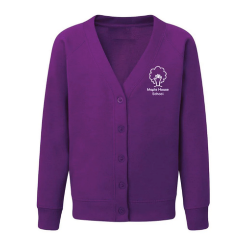 Maple House School Adults Cardigan - Purple