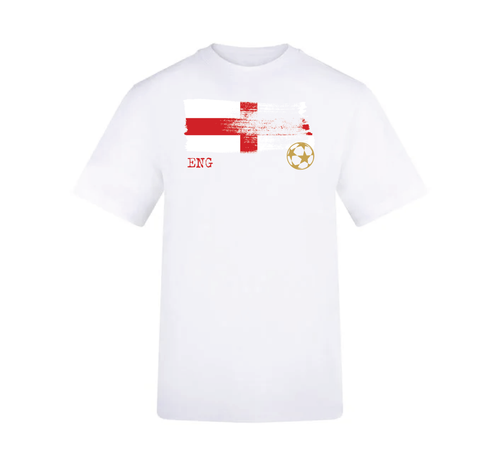 Flag Design Cotton Tee - England - White
