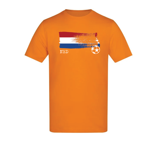 Flag Design Cotton Tee - Netherlands - Orange