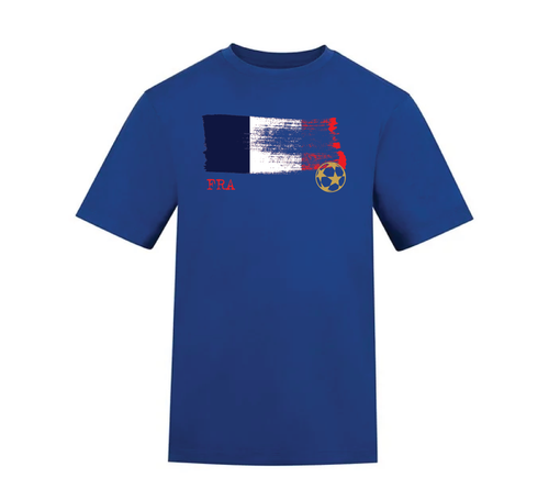 Flag Design Cotton Tee - France - Royal