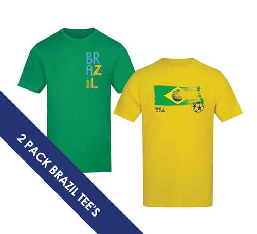 2 Pack Tees - Brazil - Green & Yellow