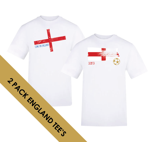 2 Pack Tees - England - White
