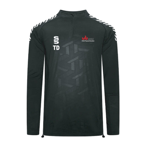 UOB PGCE Physical Education - Impact 1/4 Zip Performance Top Unisex - Black/White