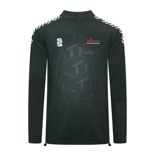 UOB PGCE Physical Education - Impact 1/4 Zip Performance Top Womens- Black/White