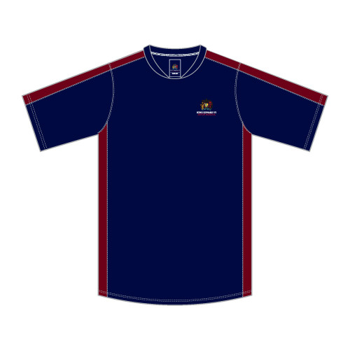 K.E.ASTON - PE T-shirt Temperly Junior - Navy/Maroon
