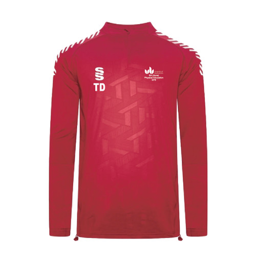 UOB BA (Hons) Physical Education - Impact 1/4 Zip Performance Top Womens - Red/White