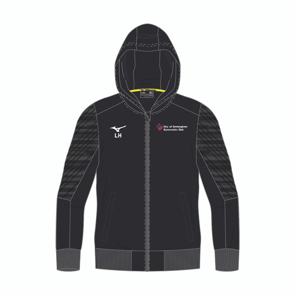 BIRMINGHAM GYMNASTICS - MIZUNO CHIBA FULL ZIP HOODIE WOMENS - BLACK
