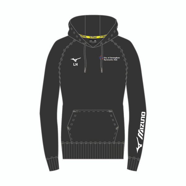 BIRMINGHAM GYMNASTICS - MIZUNO TERRY HOODIE JUNIOR - BLACK