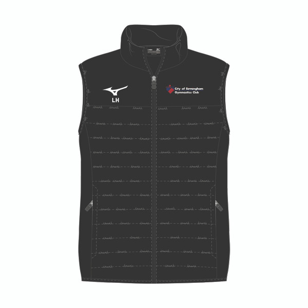 BIRMINGHAM GYMNASTICS - MIZUNO SAPPORO HYBRID GILET UNISEX - BLACK