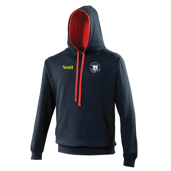 Oxford City Athletic Club - Unisex Leisure Hoodie - Black/Fire Red
