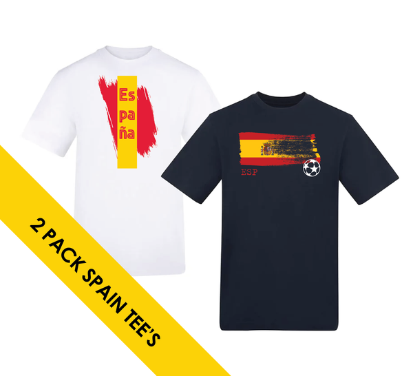 2 Pack Tees - Spain - White & Navy