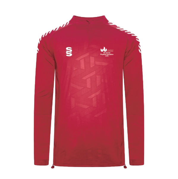 UOB BA (Hons) Physical Education - Impact 1/4 Zip Performance Top Unisex - Red/White