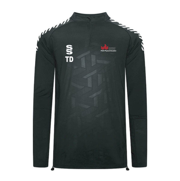 UOB PGCE Physical Education - Impact 1/4 Zip Performance Top Unisex - Black/White