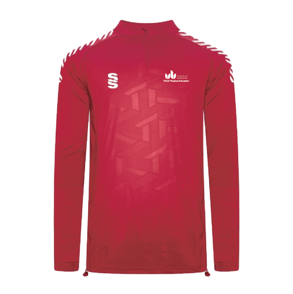UOB PGCE Physical Education - Impact 1/4 Zip Performance Top Unisex - Red/White