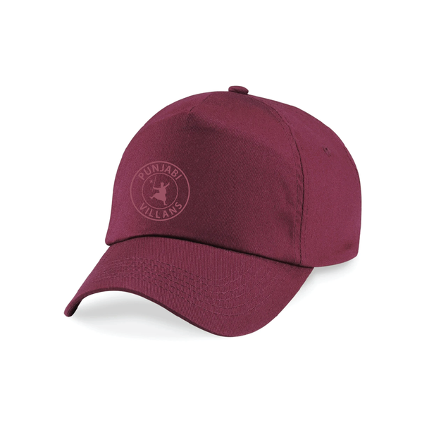 Punjabi Villans Silhouette - 5 Panel Cap - Burgundy
