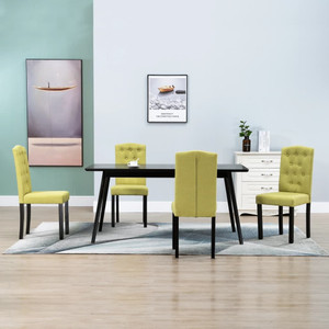  Dining Chairs 4 pcs Green Fabric A949-249252