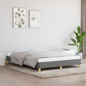  Bed Frame without Mattress Dark Gray 53.9"x74.8" Full Fabric A949-346857