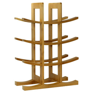 12-Bottle Wine Rack Modern Asian Style in Natural Bamboo Q280-WR12N5181