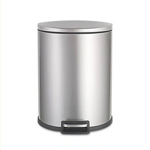 13-Gallon Step-on Stainless Steel Kitchen Trash Can with Removable Bucket Liner Q280-SBTGHRC591728362