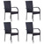  5 Piece Patio Dining Set Black Poly Rattan A949-3156668