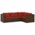  4 Piece Patio Lounge Set with Cushions Poly Rattan Brown A949-3101675