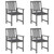  Patio Chairs with Cushions 4 pcs Gray Solid Acacia Wood A949-3061222