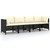  4-Seater Patio Sofa with Cushions Black Poly Rattan A949-313515
