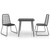  3 Piece Patio Dining Set PVC Rattan Black A949-3060112