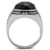 TK2514 - High polished (no plating) Stainless Steel Ring with Synthetic Onyx in Jet A874-TK2514