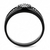 DA282 - IP Black(Ion Plating) Stainless Steel Ring with AAA Grade CZ  in Clear A874-DA282
