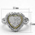 3W333 - Reverse Two-Tone Brass Ring with AAA Grade CZ  in Clear A874-3W333