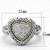3W333 - Reverse Two-Tone Brass Ring with AAA Grade CZ  in Clear A874-3W333