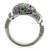 0W184 - Ruthenium Brass Ring with AAA Grade CZ  in Multi Color A874-0W184