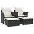  Patio Sofa 2-Seater with Stools Black Poly Rattan A949-365803