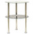  2-Tier Side Table Transparent & Black Marble 15" Tempered Glass A949-322789