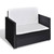  2 Piece Patio Lounge Set with Cushions Poly Rattan Black A949-43071