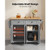 Kitchen Island Cart with Storage, 43.7 in Wide Mobile Rolling Storage Island on Swivel Wheels, with E415-CFD2C4M09MBKG6IIO001V0