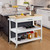 White Kitchen Island Cart with Drawer Storage Shelves and Locking Casters Q280-KYCSWT124352819