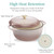 6 Quart Large Pink Beige Off-White Enamel Cast-Iron Dutch Oven Kitchen Cookware Q280-PIKBCP95874
