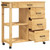  Kitchen Trolley MONZA 33.1"x15.7"x34.8" Solid Wood Pine A949-376115