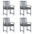  Patio Chairs with Cushions 4 pcs Gray Solid Acacia Wood A949-3061254