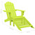 Patio Adirondack Chair with Ottoman Solid Fir Wood Green A949-315866